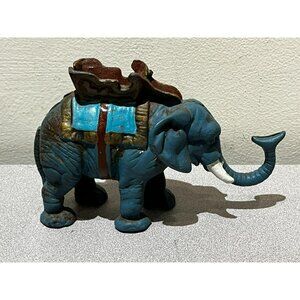 Vintage CAST IRON “Riding Circus Elephant” Mechanical COIN BANK toy